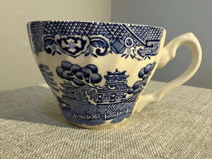 ☕ Vintage Blue Willow Flat Cup by Wood & Sons | Older Transferware | England